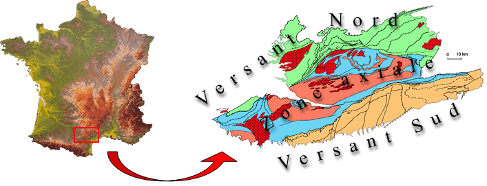 Map of the main geological  units of the area