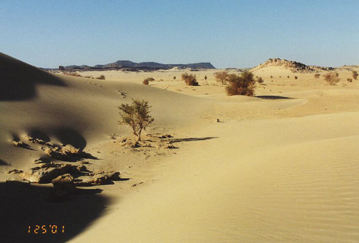 NIger desert high topography in the disatnce